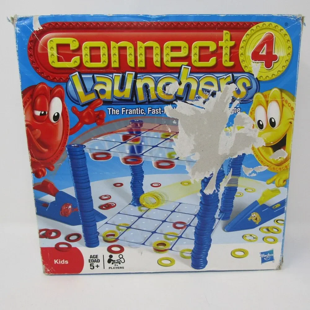 Connect 4 Launchers Hasbro Board Game The Frantic Fast-Flying Checker Challenge